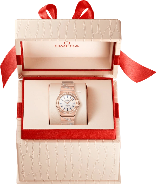 Omega,Constellation 28mm,28mm,Sedna Gold,White,Quartz,In-house Caliber,Sapphire,Crystal Glass,131,131.55.28.60.99.002