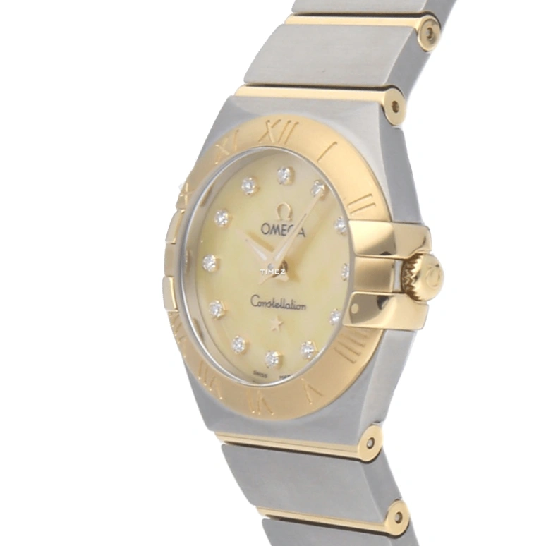 Omega,Constellation 24mm,24mm,Yellow Gold,Stainless Steel,Champagne,Quartz,30000hours,In-house Caliber,123,123.20.24.60.57.001