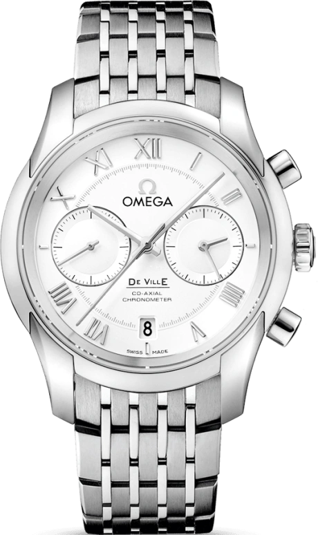 Omega,De Ville 42mm,42mm,Stainless Steel,Silver,Automatic,Chronograph,Date,Co-Axial Escapement,Column Wheel,60hours,In-house Caliber,431,431.10.42.51.02.001