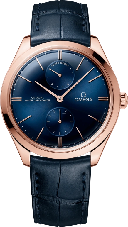 Omega,Trésor 40mm,40mm,Sedna Gold,Blue,Handwound,Power Reserve Indicator,Co-Axial Escapement,435,435.53.40.22.03.001