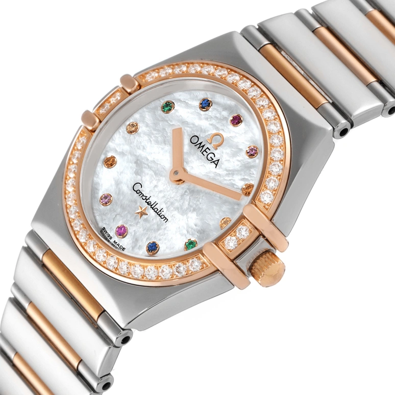 Omega,Constellation 25.50mm,25.50mm,Stainless Steel,Red Gold,White,Quartz,30000hours,In-house Caliber,1373,1373.79.00