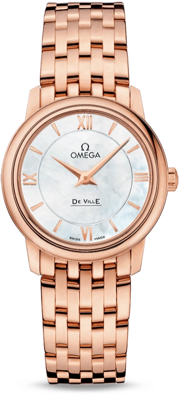 Omega,De Ville 27.40mm,27.40mm,Red Gold,White,Quartz,Zodiac Indications,30000hours,424,424.50.27.60.05.002
