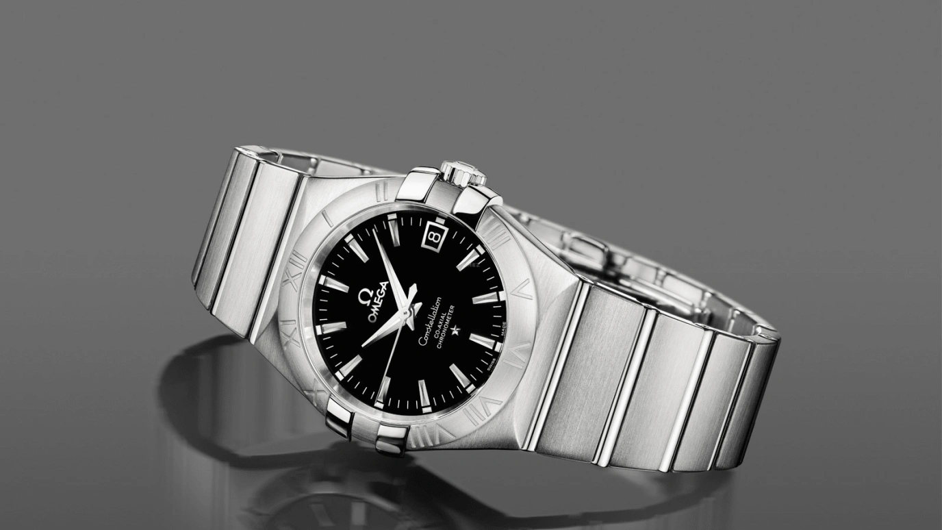 Omega,Constellation 35mm,35mm,Stainless Steel,Black,Automatic,Date,Co-Axial Escapement,123,123.10.35.20.01.001