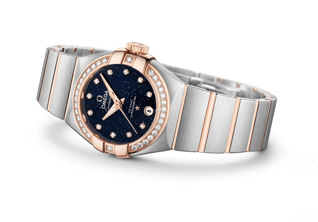Omega,Constellation 27mm,27mm,Stainless Steel,Blue,Automatic,Day,50hours,123,123.25.27.20.53.001
