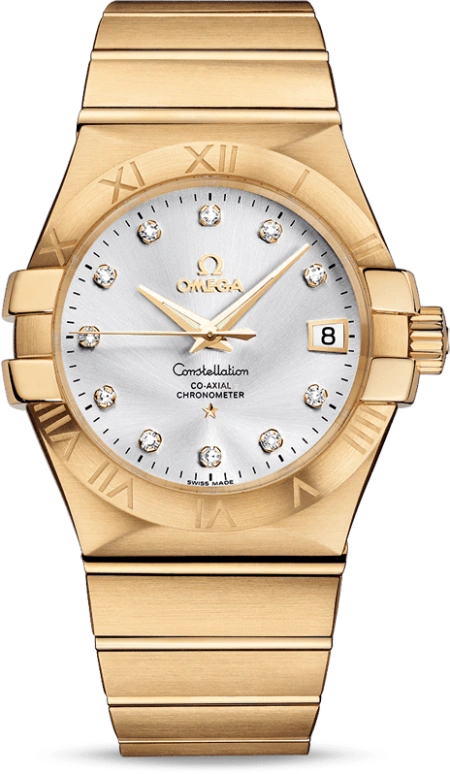 Omega,Constellation 35mm,35mm,Yellow Gold,Silver,Automatic,Date,Co-Axial Escapement,123,123.50.35.20.52.002