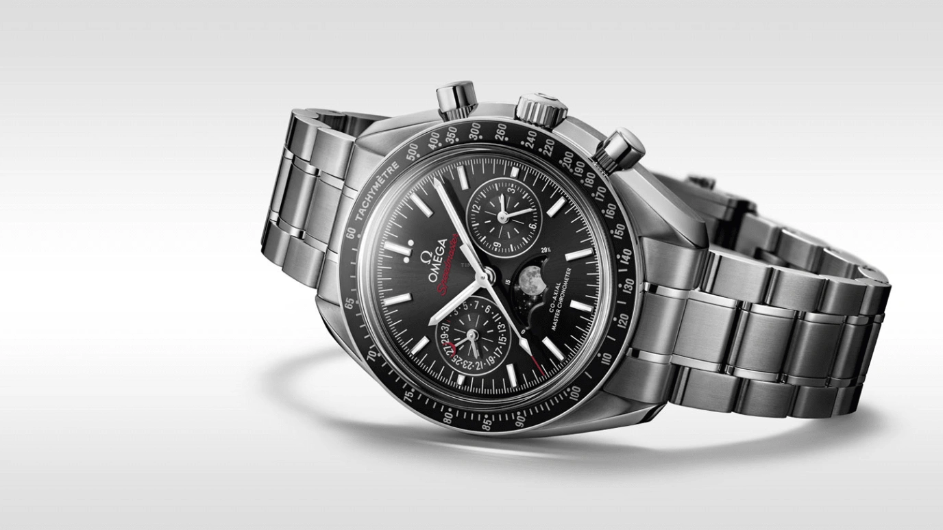 Omega,Speedmaster (Non-Moonwatch) 44.25mm,44.25mm,Ceramic,Stainless Steel,Black,Automatic,Chronograph,Moonphase,Date,Co-Axial Escapement,60hours,In-house Caliber,304,304.30.44.52.01.001