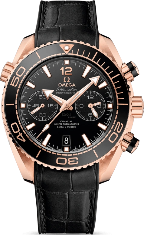 Omega,Seamaster Planet Ocean 45.50mm,45.50mm,Sedna Gold,Black,Automatic,Chronograph,Date,Co-Axial Escapement,Column Wheel,60hours,In-house Caliber,215,215.63.46.51.01.001