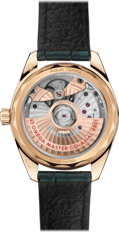 Omega,Seamaster 34mm,34mm,Moonshine Gold,Green,Automatic,Day,55hours,220,220.53.34.20.10.001