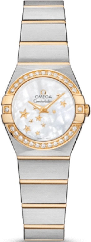 Omega,Constellation 24mm,24mm,Yellow Gold,Stainless Steel,White,Quartz,30000hours,In-house Caliber,123,123.25.24.60.05.001