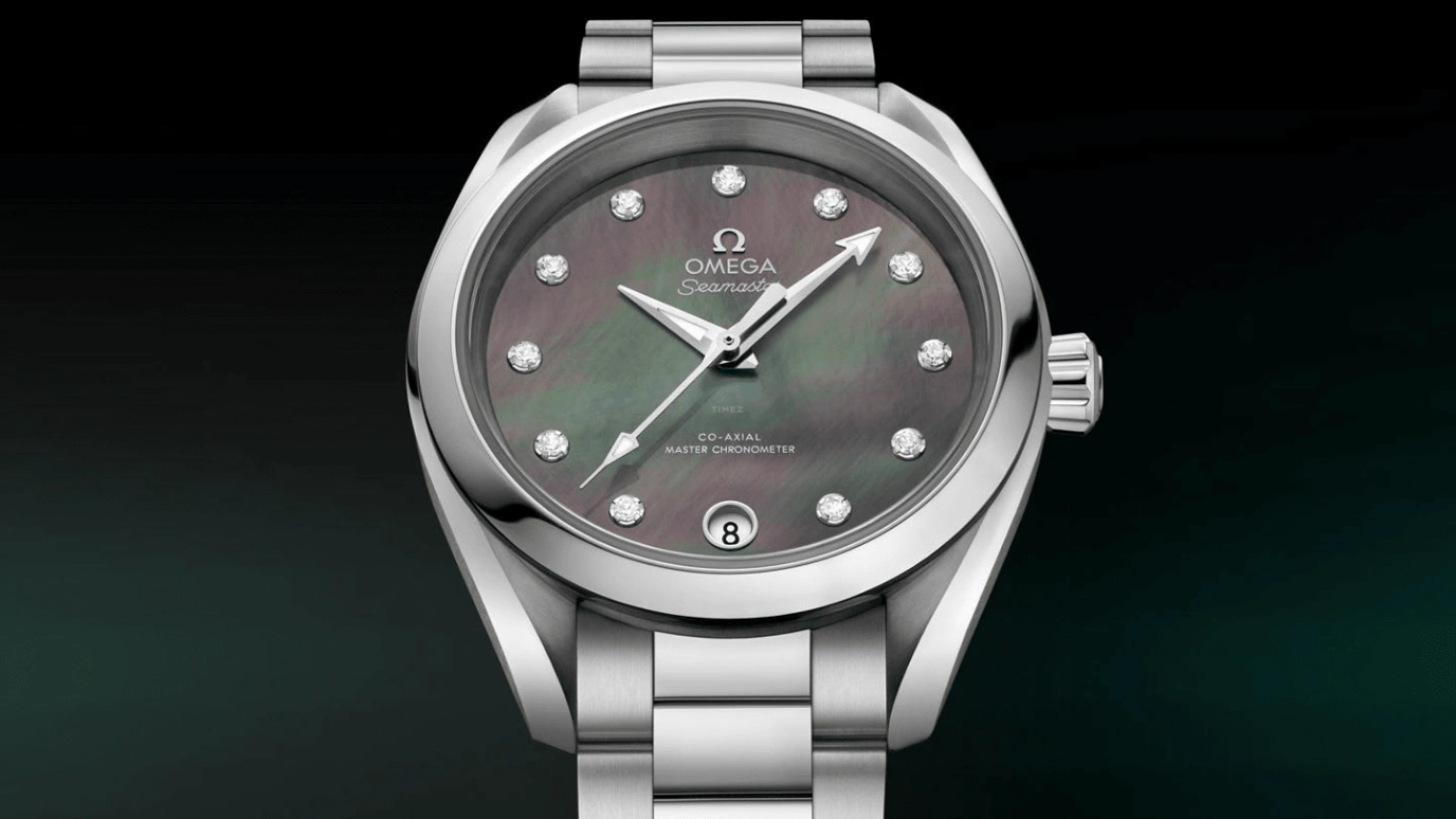 Omega,Aqua Terra 34mm,34mm,Stainless Steel,Brown,Automatic,Date,Co-Axial Escapement,220,220.10.34.20.57.001