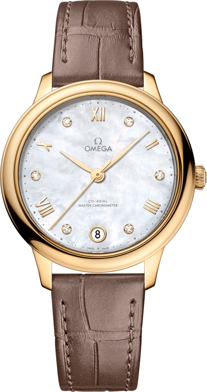 Omega,De Ville 34mm,34mm,Yellow Gold,Silver White,Automatic,55hours,In-house Caliber,434,434.53.34.20.55.002