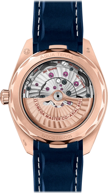 Omega,Aqua Terra 41mm,41mm,Sedna Gold,Blue,Automatic,Date,Co-Axial Escapement,220,220.52.41.21.03.001