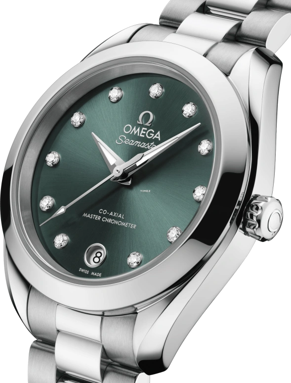Omega,Aqua Terra 30mm,30mm,Stainless Steel,Green,Automatic,Day,Anti-magnetic,220,220.10.30.20.60.001