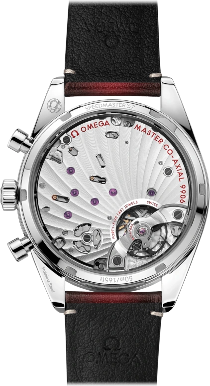 Omega,Speedmaster (Non-Moonwatch) 40.50mm,40.50mm,Stainless Steel,Red,Handwound,Chronograph,Date,Co-Axial Escapement,Column Wheel,60hours,In-house Caliber,332,332.12.41.51.11.001