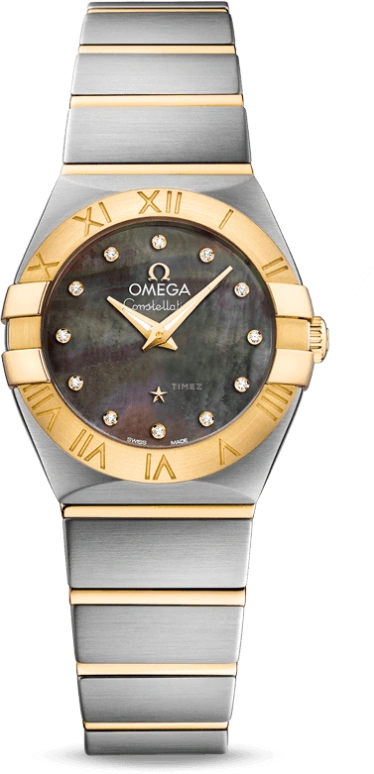Omega,Constellation 24mm,24mm,Yellow Gold,Stainless Steel,Grey,Quartz,30000hours,In-house Caliber,123,123.20.24.60.57.006