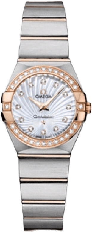 Omega,Constellation 24mm,24mm,Red Gold,Stainless Steel,White,Quartz,30000hours,In-house Caliber,123,123.25.24.60.55.002