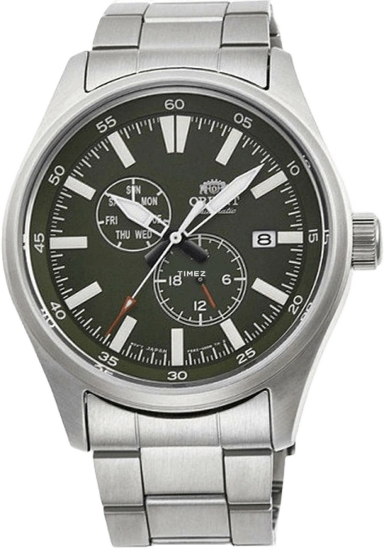Orient,Other 42.40mm,42.40mm,Stainless Steel,Green,Automatic,Day,Glass,RA,RA-AK0402E10B