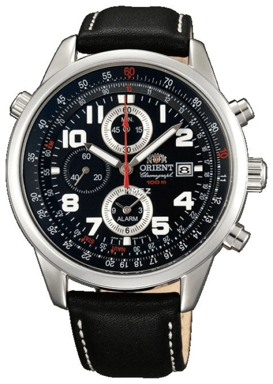 Orient,Sports 43mm,43mm,Stainless Steel,Black,Quartz,Chronograph,Day,TD09009B