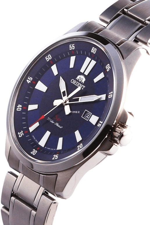 Orient,Sports 42mm,42mm,Stainless Steel,Blue,Quartz,Day,Sapphire,Crystal Glass,FUNE1003D