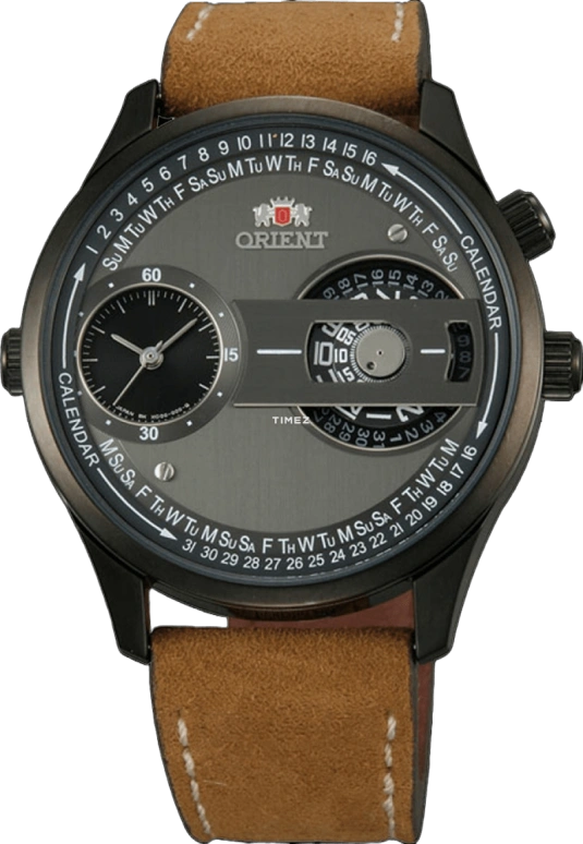 Orient,Other 43mm,43mm,Stainless Steel,Black,Automatic,Quartz,Day,Dule Time,FXC00001B