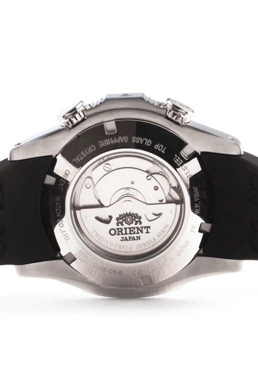 Orient,Sports 45mm,45mm,Stainless Steel,Black,Handwound,Automatic,Power Reserve Indicator,Sapphire,Crystal Glass,SDA05002B