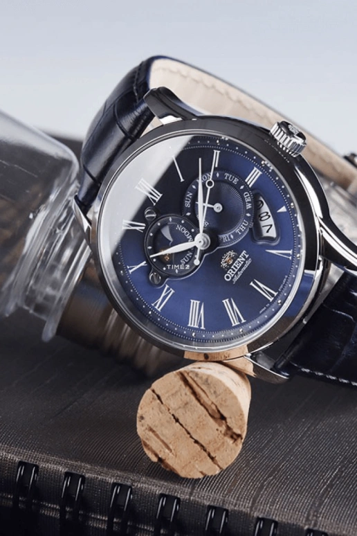 Orient,Classic 42.50mm,42.50mm,Stainless Steel,Blue,Automatic,Moonphase,Date,Day,SET0T004D