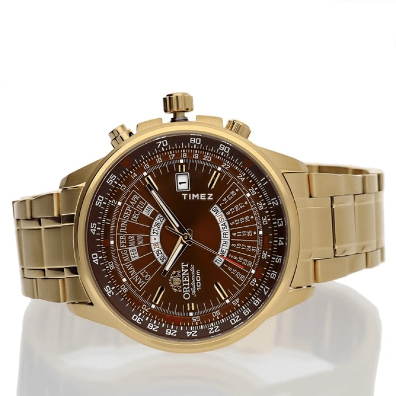 Orient,Sports 44mm,44mm,Stainless Steel,Brown,Automatic,Date,Day,FEU07003TX