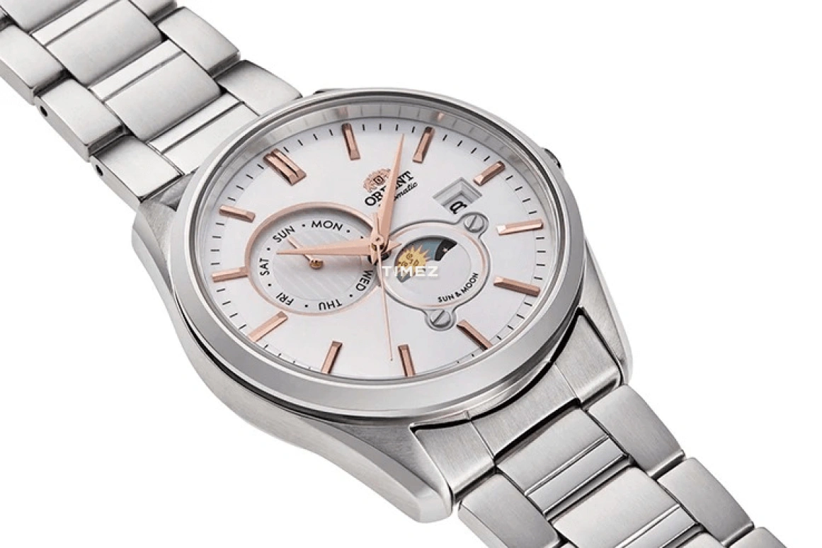 Orient,Other 41.50mm,41.50mm,Stainless Steel,White,Handwound,Date,Day,Day / Night Indication,RA,RA-AK0301S
