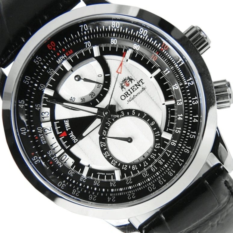 Orient,Classic 44.50mm,44.50mm,Stainless Steel,Black,Automatic,Day,Power Reserve Indicator,Dule Time,DH00001W