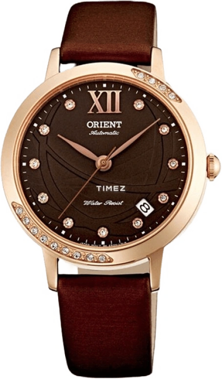Orient,Other 36mm,36mm,Stainless Steel,Brown,Automatic,Handwound,Day,Sapphire,Crystal Glass,FER2H002T