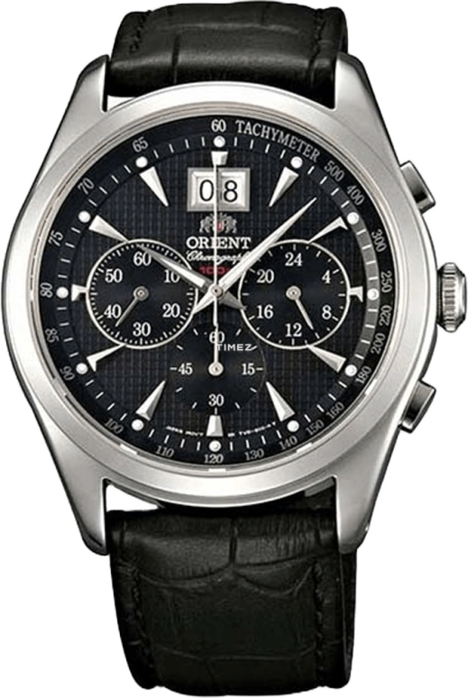 Orient,Classic 41.50mm,41.50mm,Stainless Steel,Black,Quartz,Chronograph,Day,FTV01004B