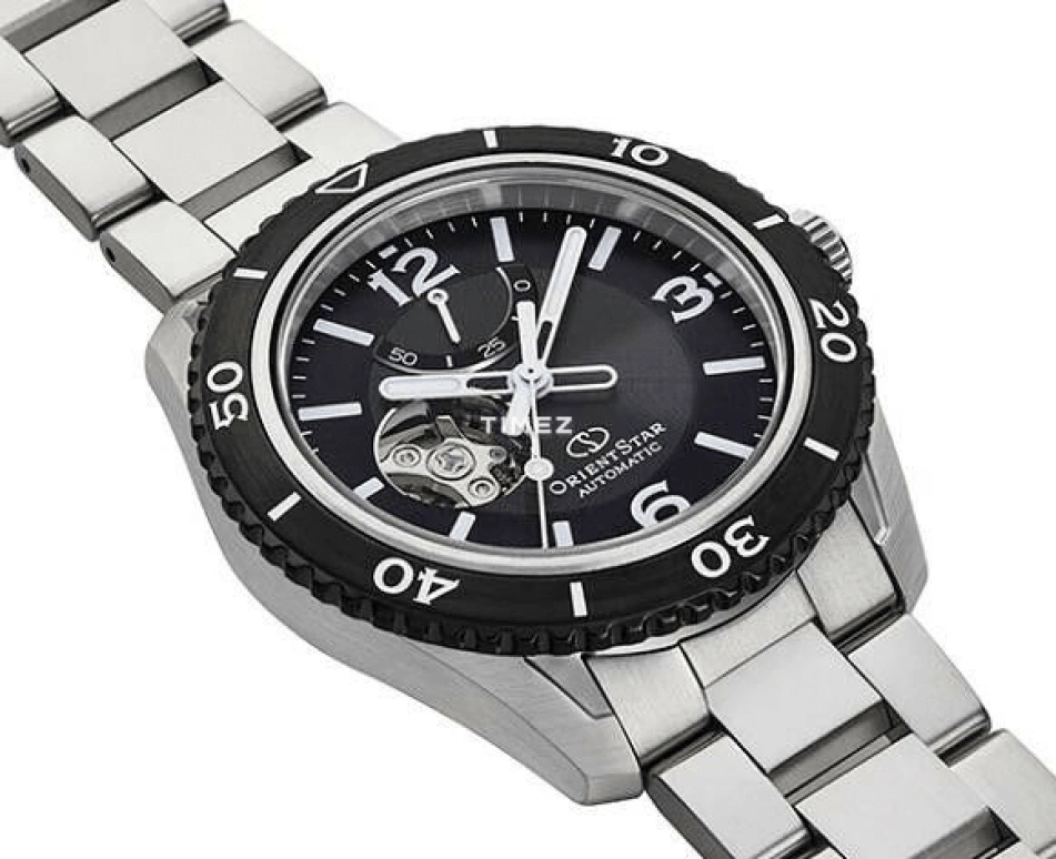 Orient,Sports 43.20mm,43.20mm,Stainless Steel,Black,Handwound,Power Reserve Indicator,Sapphire,RE,RE-AT0101B00B