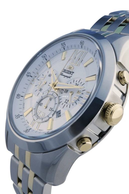 Orient,Classic 44mm,44mm,Stainless Steel,White,Quartz,Chronograph,Day,FTW04002S
