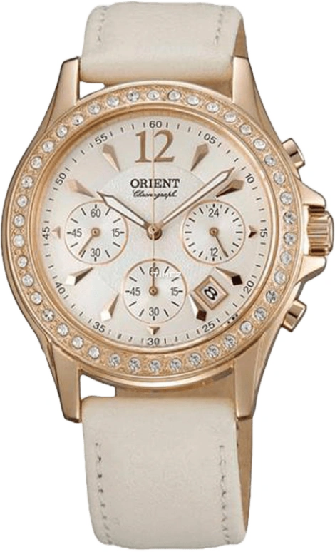 Orient,Other 38mm,38mm,Stainless Steel,White,Quartz,Chronograph,Day,STW00002W0