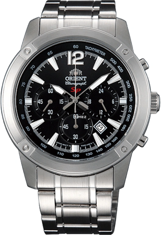 Orient,Sports 43mm,43mm,Stainless Steel,Black,Quartz,Chronograph,Day,STW01004B0