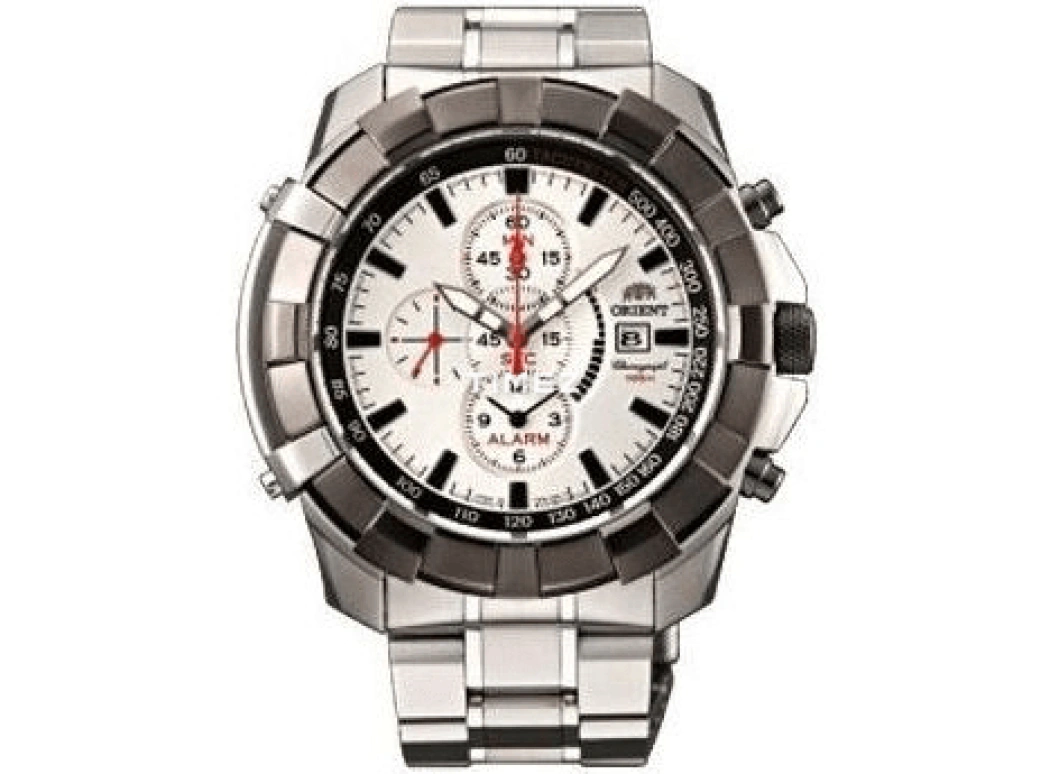 Orient,Sports 50.50mm,50.50mm,Stainless Steel,White,Quartz,Chronograph,Day,TD10002W