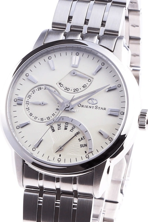 Orient,STAR 39.50mm,39.50mm,Stainless Steel,White,Handwound,Day,Flyback,Retrograde,SDE00002W