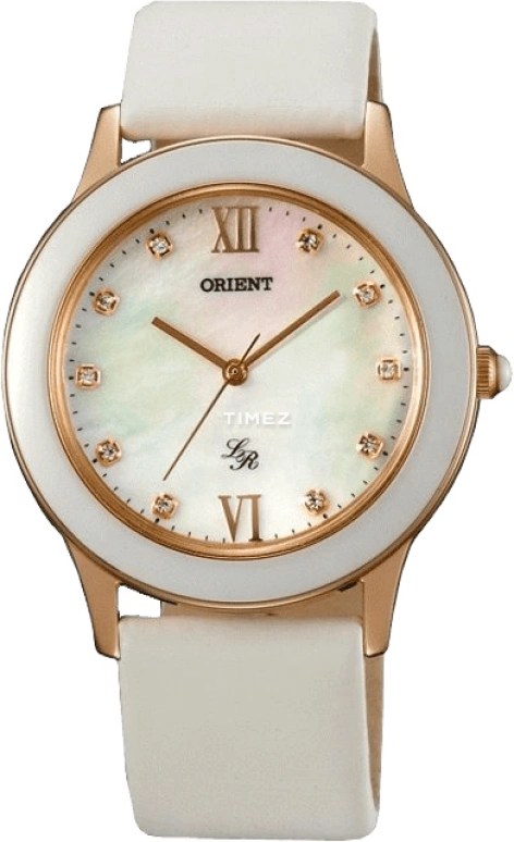 Orient,Other 37mm,37mm,Stainless Steel,Ceramic,White,Quartz,Hardlex,Glass,Round,QC0Q002W