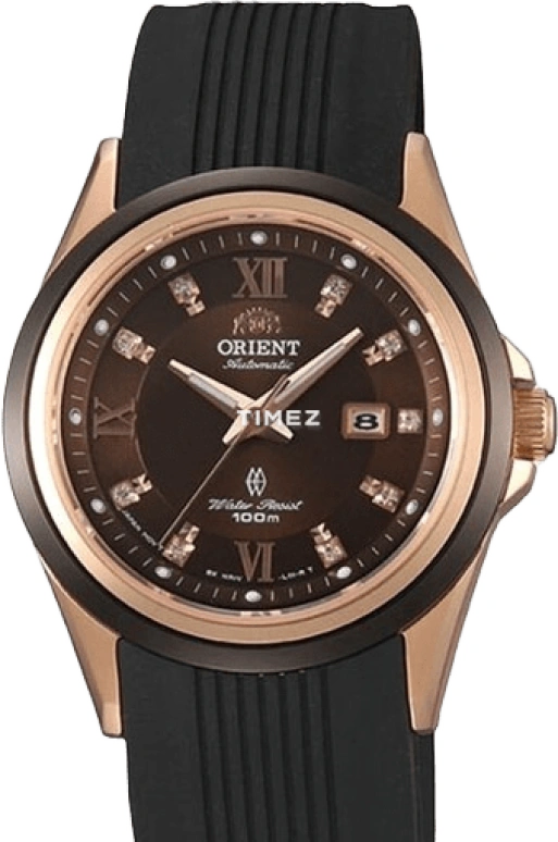 Orient,Sports 32mm,32mm,Rose Gold,Brown,Automatic,Day,Sapphire,Glass,NR1V001T