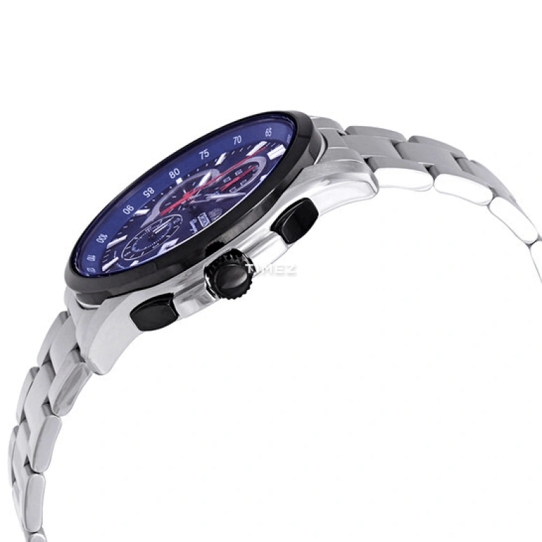 Orient,Sports 44mm,44mm,Stainless Steel,Blue,Quartz,Chronograph,Day,FTT13001D