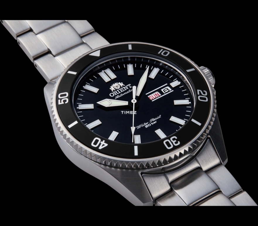 Orient,Other 44mm,44mm,Stainless Steel,Black,Handwound,Date,Day,RA,RA-AA0008B