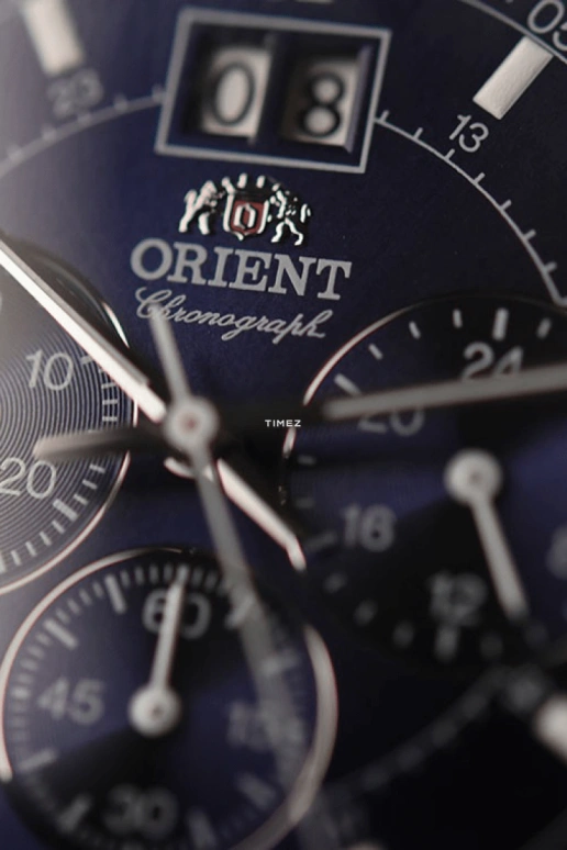 Orient,Classic 45mm,45mm,Stainless Steel,Blue,Quartz,Chronograph,Day,FTV02003D