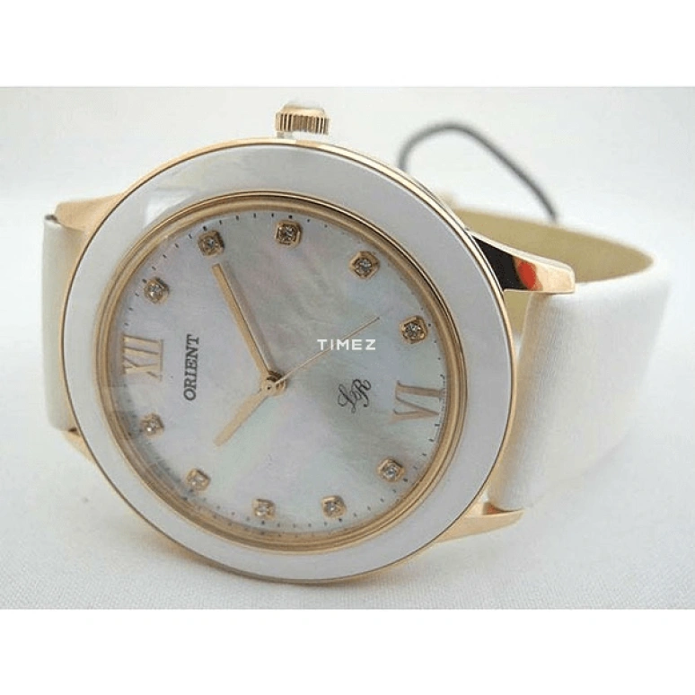 Orient,Other 37mm,37mm,Stainless Steel,Ceramic,White,Quartz,Hardlex,Glass,Round,QC0Q002W