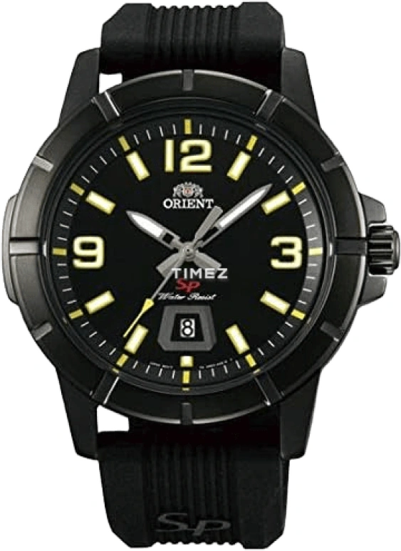 Orient,Sports 43mm,43mm,Stainless Steel,Black,Quartz,Day,Sapphire,Crystal Glass,SUNE900BB0