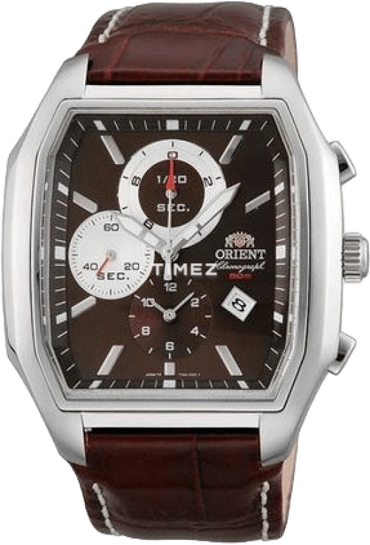 Orient,Sports ,Stainless Steel,Brown,Quartz,Chronograph,Day,Dule Time,CTTAD001T