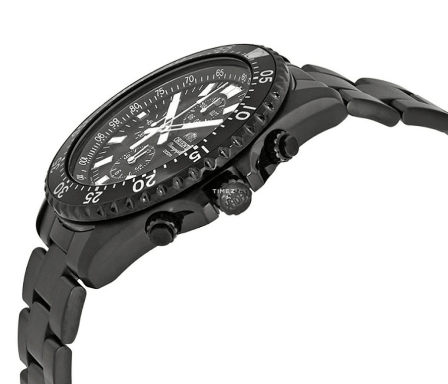Orient,Sports 45mm,45mm,Stainless Steel,Black,Quartz,Chronograph,Day,Dule Time,FTT11001B