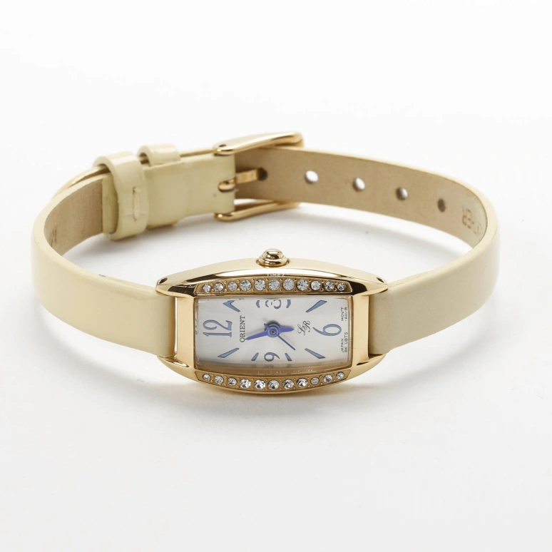 Orient,Other 16x23.50mm,16x23.50mm,Stainless Steel,White,Quartz,Hardlex,Glass,Tonneau,UBTS009W