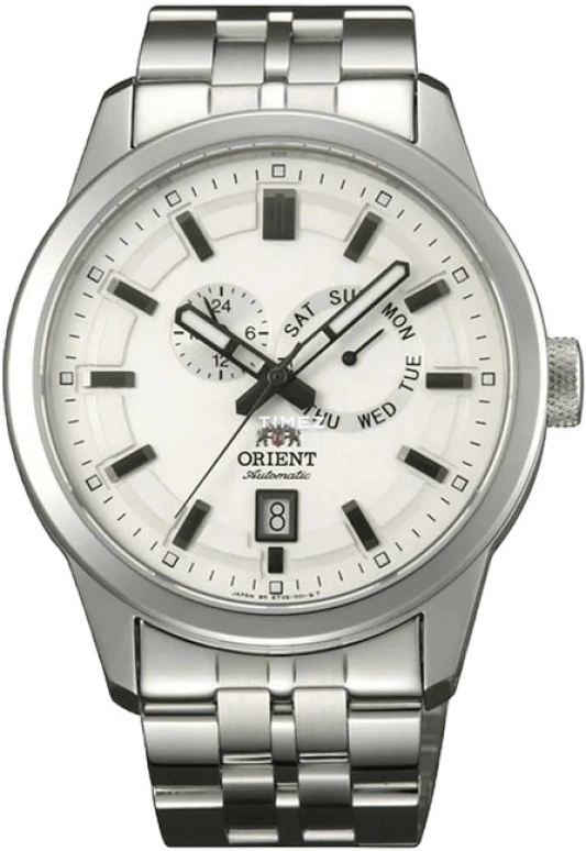 Orient,Other 42mm,42mm,Stainless Steel,White,Automatic,Date,Day,Dule Time,SET0S002W0