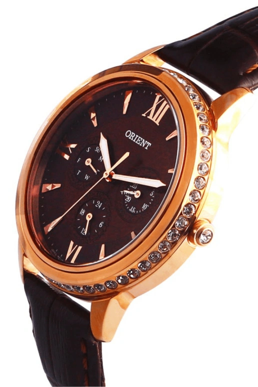 Orient,Other 39mm,39mm,Stainless Steel,Coffee,Quartz,Day,Hardlex,Glass,FSW03001T