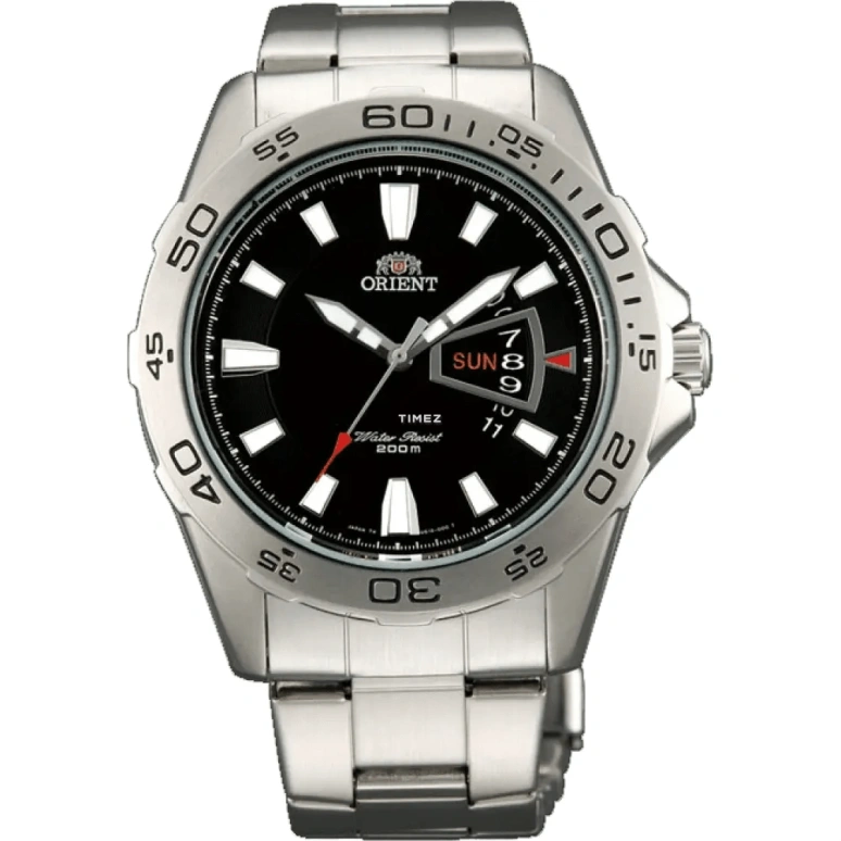 Orient,Sports 43mm,43mm,Stainless Steel,Black,Quartz,Date,Day,UG1S001B